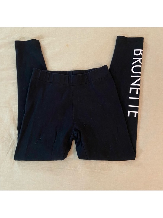 Brunette The Label Other - Brunette The Label women’s Black Leggings with White Side Logo